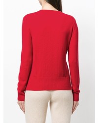roter bedruckter Pullover mit einem Rundhalsausschnitt von Cashmere In Love