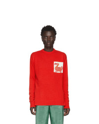 roter bedruckter Pullover mit einem Rundhalsausschnitt von Loewe