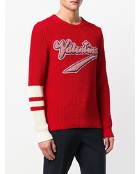 roter bedruckter Pullover mit einem Rundhalsausschnitt von Valentino