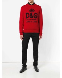 roter bedruckter Pullover mit einem Rundhalsausschnitt von Dolce & Gabbana