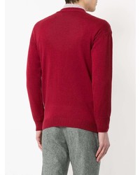 roter bedruckter Pullover mit einem Rundhalsausschnitt von Kent & Curwen