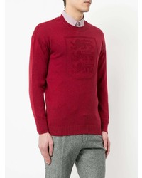 roter bedruckter Pullover mit einem Rundhalsausschnitt von Kent & Curwen