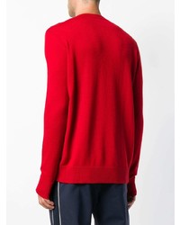 roter bedruckter Pullover mit einem Rundhalsausschnitt von MSGM