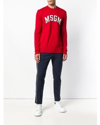 roter bedruckter Pullover mit einem Rundhalsausschnitt von MSGM