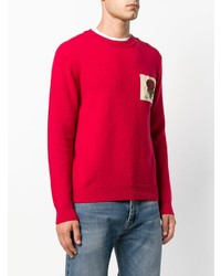 roter bedruckter Pullover mit einem Rundhalsausschnitt von Kent & Curwen