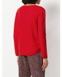 roter bedruckter Pullover mit einem Rundhalsausschnitt von Chinti & Parker
