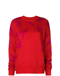 roter bedruckter Pullover mit einem Rundhalsausschnitt von McQ Alexander McQueen