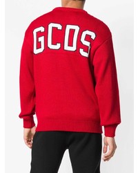 roter bedruckter Pullover mit einem Rundhalsausschnitt von Gcds