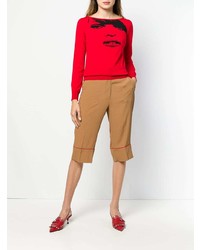 roter bedruckter Pullover mit einem Rundhalsausschnitt von N°21