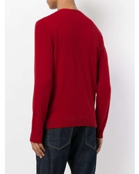 roter bedruckter Pullover mit einem Rundhalsausschnitt von Valentino