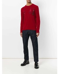 roter bedruckter Pullover mit einem Rundhalsausschnitt von Valentino