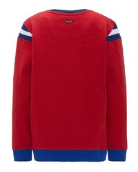 roter bedruckter Pullover mit einem Rundhalsausschnitt von Petrol Industries