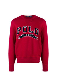 roter bedruckter Pullover mit einem Rundhalsausschnitt von Polo Ralph Lauren