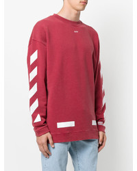 roter bedruckter Pullover mit einem Rundhalsausschnitt von Off-White