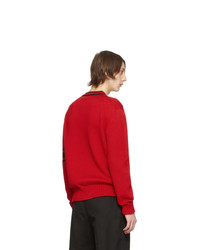 roter bedruckter Pullover mit einem Rundhalsausschnitt von Alexander McQueen