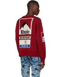 roter bedruckter Pullover mit einem Rundhalsausschnitt von Rhude