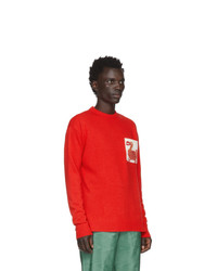 roter bedruckter Pullover mit einem Rundhalsausschnitt von Loewe