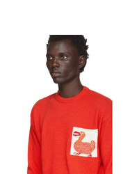 roter bedruckter Pullover mit einem Rundhalsausschnitt von Loewe