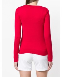 roter bedruckter Pullover mit einem Rundhalsausschnitt von Rossignol
