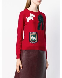 roter bedruckter Pullover mit einem Rundhalsausschnitt von Boutique Moschino