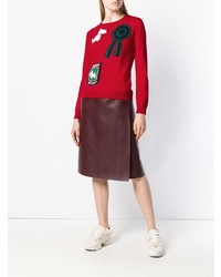 roter bedruckter Pullover mit einem Rundhalsausschnitt von Boutique Moschino