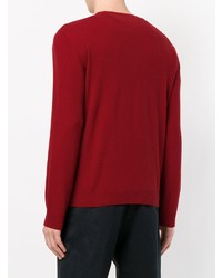 roter bedruckter Pullover mit einem Rundhalsausschnitt von Valentino