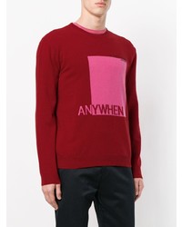 roter bedruckter Pullover mit einem Rundhalsausschnitt von Valentino