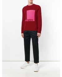 roter bedruckter Pullover mit einem Rundhalsausschnitt von Valentino