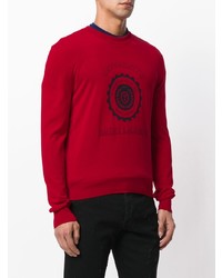 roter bedruckter Pullover mit einem Rundhalsausschnitt von Saint Laurent
