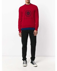 roter bedruckter Pullover mit einem Rundhalsausschnitt von Saint Laurent