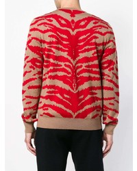 roter bedruckter Pullover mit einem Rundhalsausschnitt von Alexander McQueen