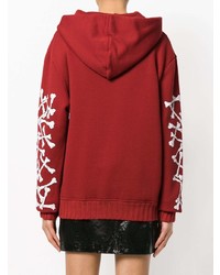 roter bedruckter Pullover mit einer Kapuze von Amiri