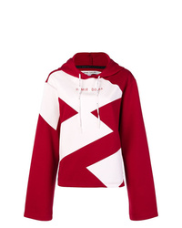 roter bedruckter Pullover mit einer Kapuze von Damir Doma