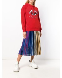 roter bedruckter Pullover mit einer Kapuze von Kenzo