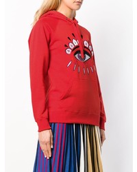 roter bedruckter Pullover mit einer Kapuze von Kenzo