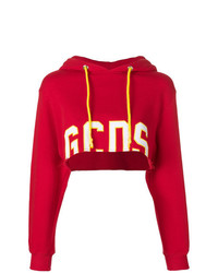 roter bedruckter Pullover mit einer Kapuze von Gcds