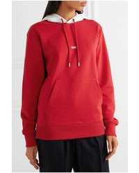 roter bedruckter Pullover mit einer Kapuze von Helmut Lang