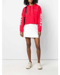 roter bedruckter Pullover mit einer Kapuze von Calvin Klein Jeans