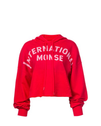 roter bedruckter Pullover mit einer Kapuze von Monse