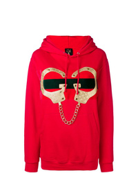 roter bedruckter Pullover mit einer Kapuze von Nil & Mon