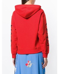 roter bedruckter Pullover mit einer Kapuze von Kenzo