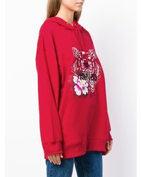 roter bedruckter Pullover mit einer Kapuze von Kenzo