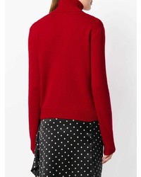 roter bedruckter Rollkragenpullover von Chiara Ferragni