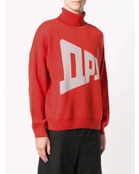 roter bedruckter Rollkragenpullover von Gosha Rubchinskiy