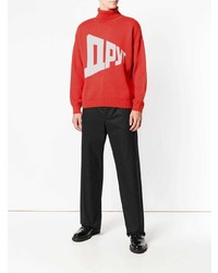 roter bedruckter Rollkragenpullover von Gosha Rubchinskiy