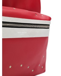roter bedruckter Rucksack von Saint Laurent
