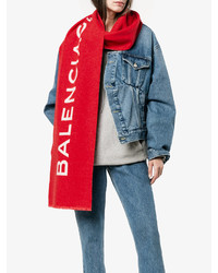 roter bedruckter Schal von Balenciaga