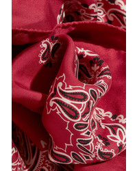 roter bedruckter Schal von Saint Laurent