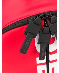 roter bedruckter Segeltuch Rucksack von Diesel