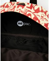 roter bedruckter Wildleder Rucksack von Mi-pac